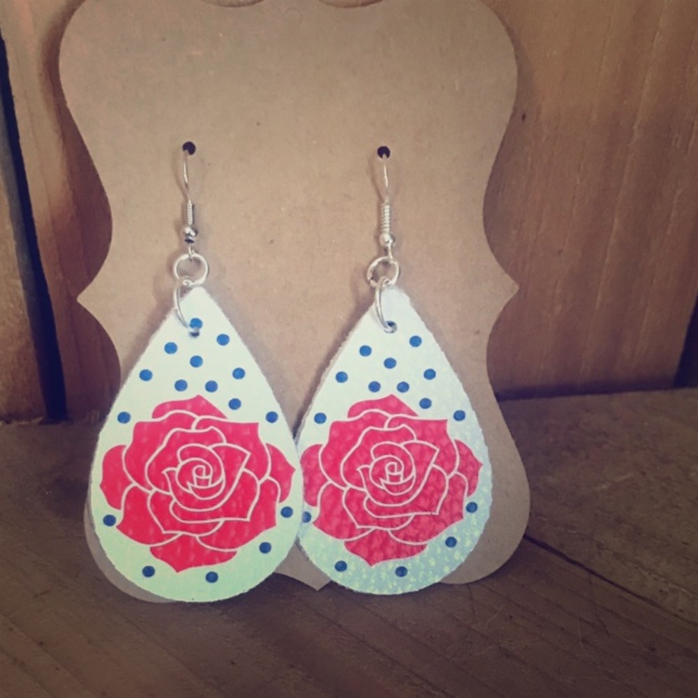 Faux Leather Earrings Handmade